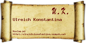 Ulreich Konstantina névjegykártya